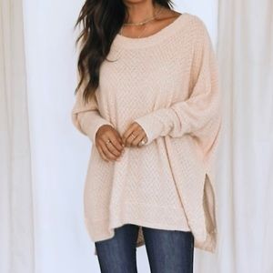 Pink Lily Taupe Pullover Sweater Size M